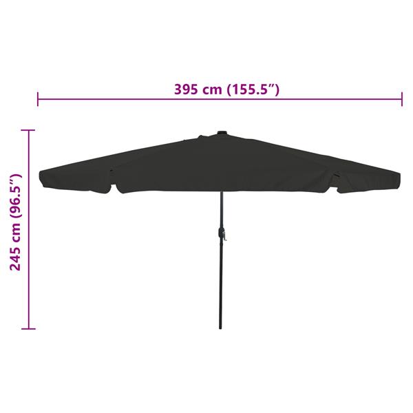 Grote foto vidaxl parasol met led verlichting 395x245 cm zwart tuin en terras overige tuin en terras