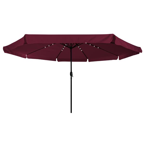 Grote foto vidaxl parasol met led verlichting 395x245 cm bordeauxrood tuin en terras overige tuin en terras