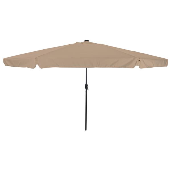 Grote foto vidaxl parasol met led verlichting 395x245 cm taupe tuin en terras overige tuin en terras