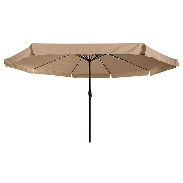 Grote foto vidaxl parasol met led verlichting 395x245 cm taupe tuin en terras overige tuin en terras
