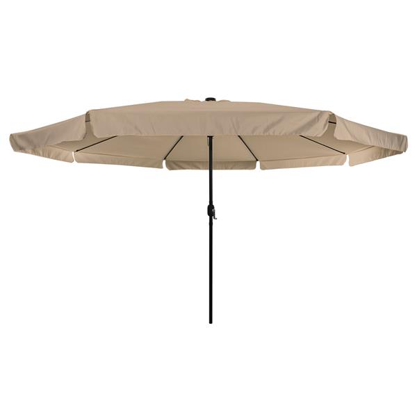 Grote foto vidaxl parasol met led verlichting 395x245 cm taupe tuin en terras overige tuin en terras
