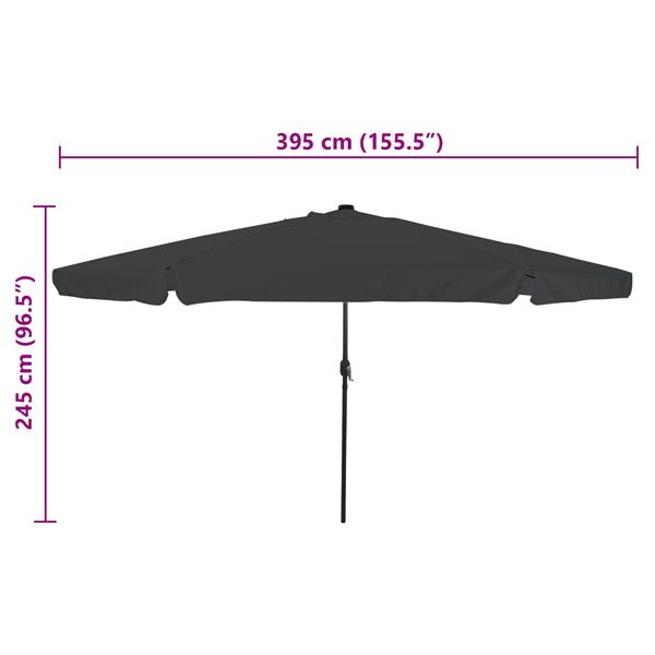 Grote foto vidaxl parasol met led verlichting 395x245 cm antraciet tuin en terras overige tuin en terras