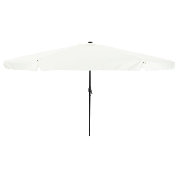 Grote foto vidaxl parasol met led verlichting 395x245 cm zandwit tuin en terras overige tuin en terras