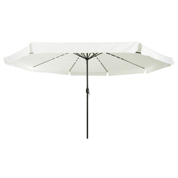 Grote foto vidaxl parasol met led verlichting 395x245 cm zandwit tuin en terras overige tuin en terras