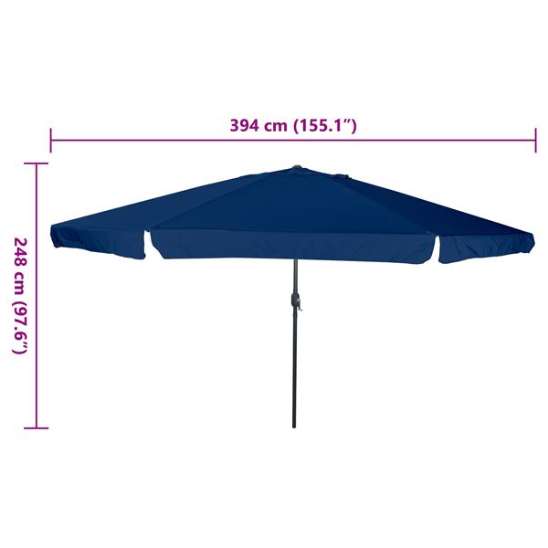 Grote foto vidaxl parasol 395x245 cm azuurblauw tuin en terras overige tuin en terras
