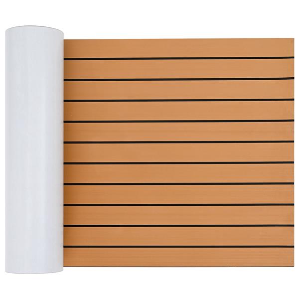 Grote foto vidaxl bootvloer zelfklevend bruin en zwart 240x60 cm eva foam doe het zelf en verbouw tegels