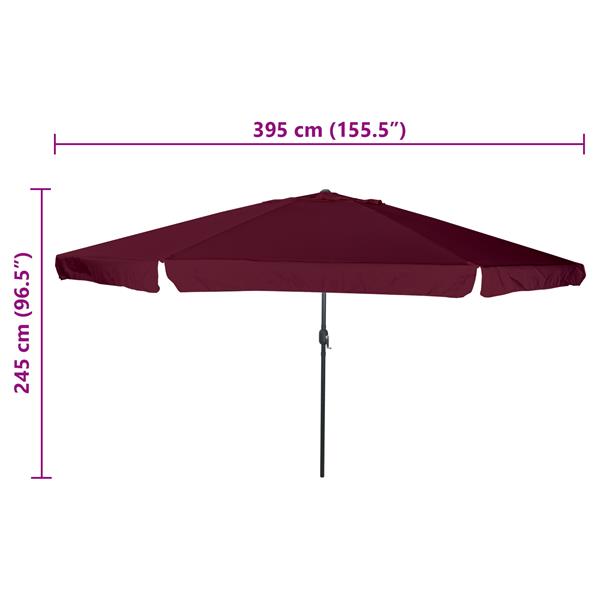 Grote foto vidaxl parasol 395x245 cm bordeauxrood tuin en terras overige tuin en terras