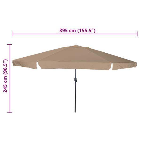 Grote foto vidaxl parasol 395x245 cm taupe tuin en terras overige tuin en terras