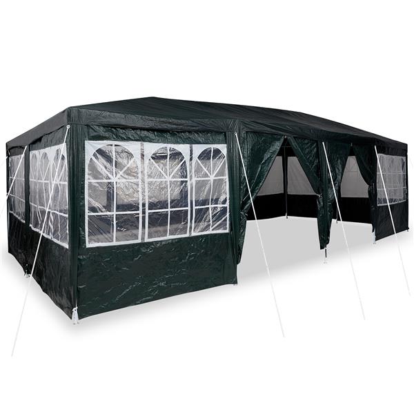 Grote foto vidaxl partytent met 12 zijwanden groen 8x4 m pe tuin en terras overige tuin en terras
