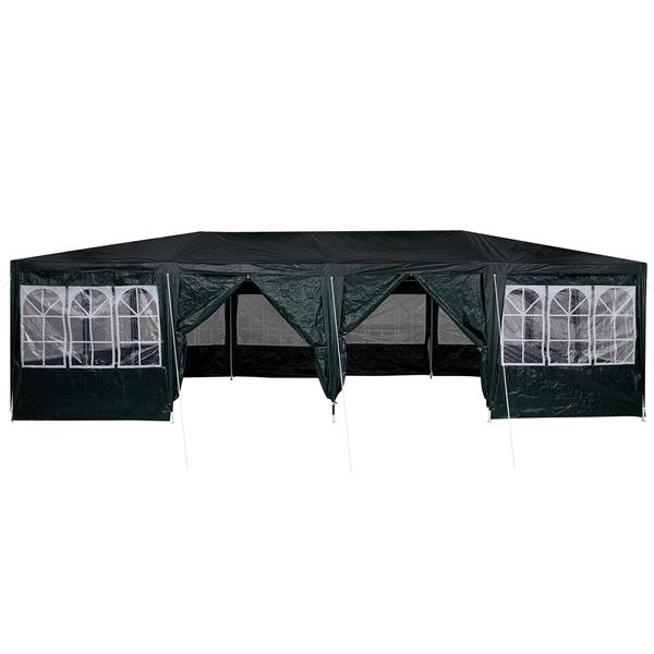 Grote foto vidaxl partytent met 12 zijwanden groen 8x4 m pe tuin en terras overige tuin en terras