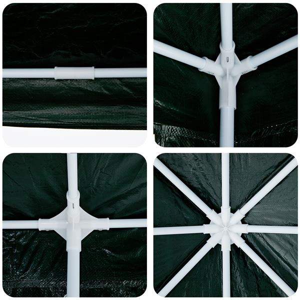 Grote foto vidaxl partytent met 12 zijwanden groen 8x4 m pe tuin en terras overige tuin en terras