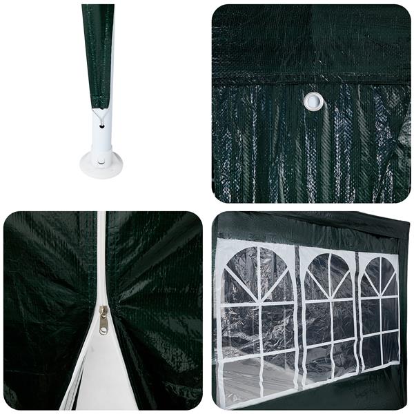 Grote foto vidaxl partytent met 12 zijwanden groen 8x4 m pe tuin en terras overige tuin en terras