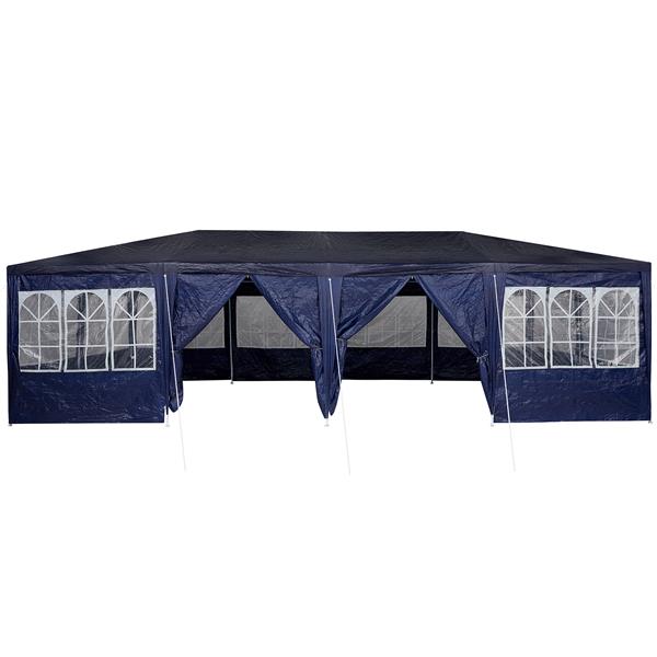 Grote foto vidaxl partytent met 12 zijwanden blauw 8x4 m pe tuin en terras overige tuin en terras
