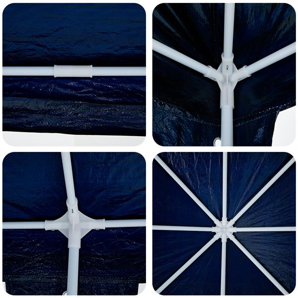 Grote foto vidaxl partytent met 12 zijwanden blauw 8x4 m pe tuin en terras overige tuin en terras