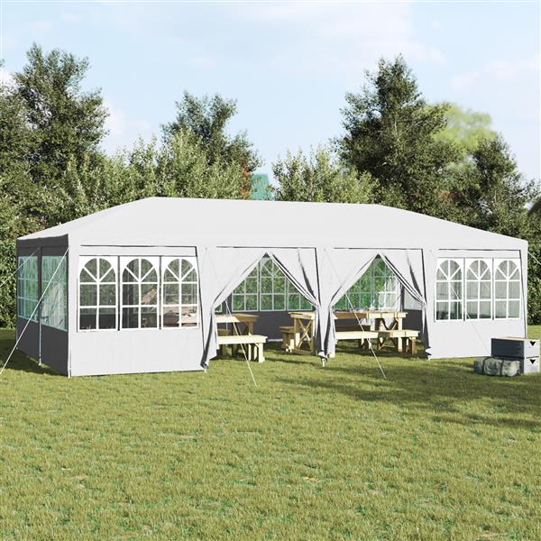 Grote foto vidaxl partytent met 12 zijwanden wit 8x4 m pe tuin en terras overige tuin en terras