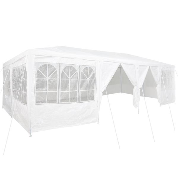 Grote foto vidaxl partytent met 12 zijwanden wit 8x4 m pe tuin en terras overige tuin en terras