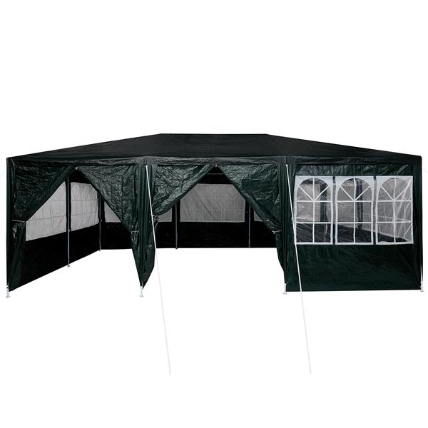 Grote foto vidaxl partytent met 10 zijkanten groen 6x4 m pe tuin en terras overige tuin en terras