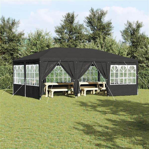 Grote foto vidaxl partytent met 10 zijwanden antraciet 6x4 m pe tuin en terras overige tuin en terras