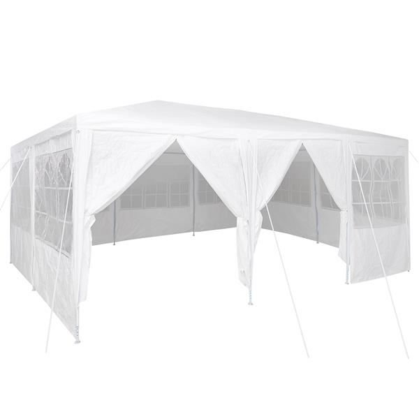 Grote foto vidaxl partytent met 10 zijkanten wit 6x4 m pe tuin en terras overige tuin en terras
