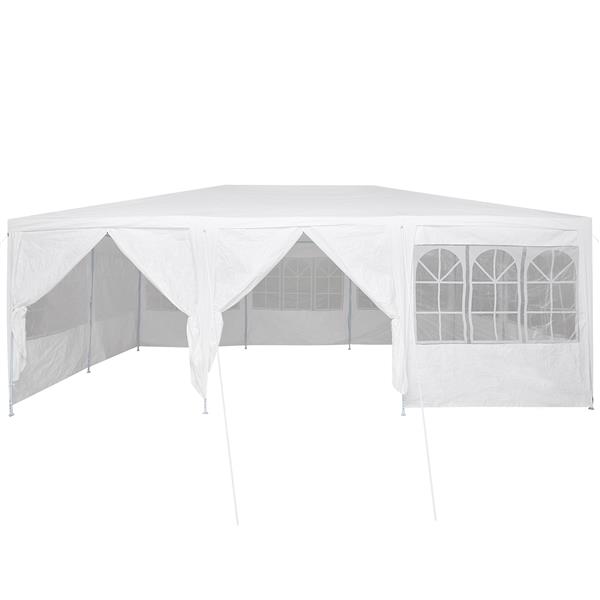 Grote foto vidaxl partytent met 10 zijkanten wit 6x4 m pe tuin en terras overige tuin en terras