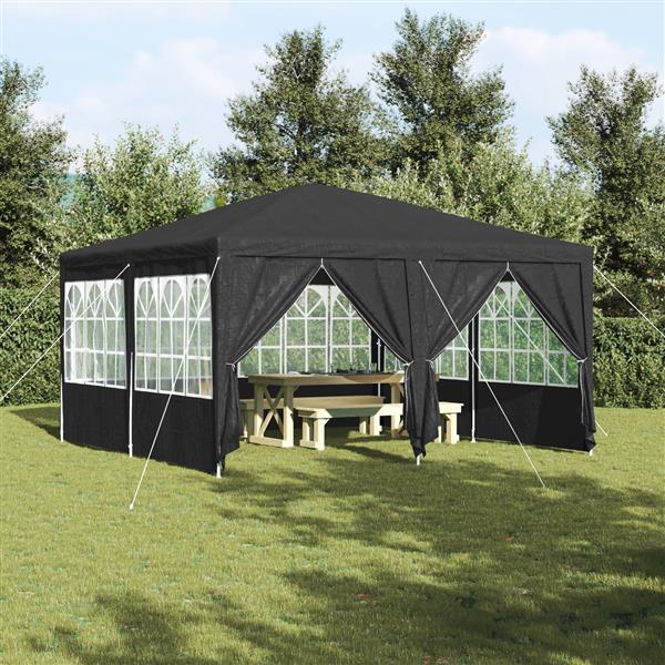 Grote foto vidaxl partytent met 8 zijwanden anthraciet 4x4 m pe tuin en terras overige tuin en terras