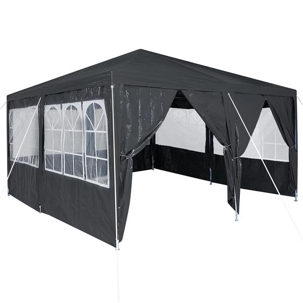 Grote foto vidaxl partytent met 8 zijwanden anthraciet 4x4 m pe tuin en terras overige tuin en terras