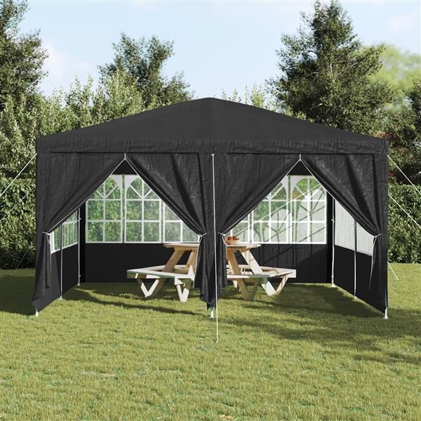 Grote foto vidaxl partytent met 8 zijwanden anthraciet 4x4 m pe tuin en terras overige tuin en terras