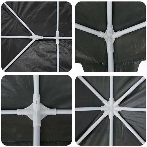 Grote foto vidaxl partytent met 8 zijwanden anthraciet 4x4 m pe tuin en terras overige tuin en terras