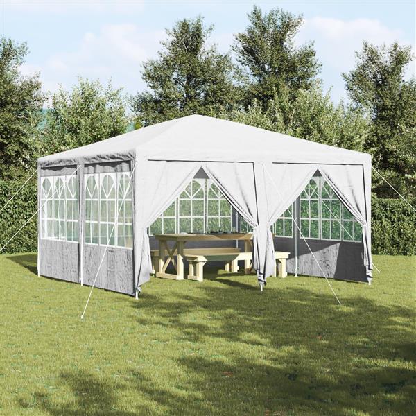 Grote foto vidaxl partytent met 8 zijwanden wit 4x4 m pe tuin en terras overige tuin en terras