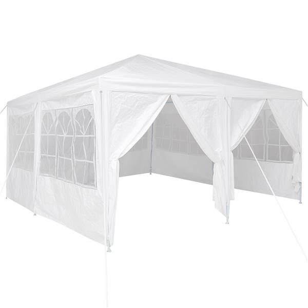 Grote foto vidaxl partytent met 8 zijwanden wit 4x4 m pe tuin en terras overige tuin en terras