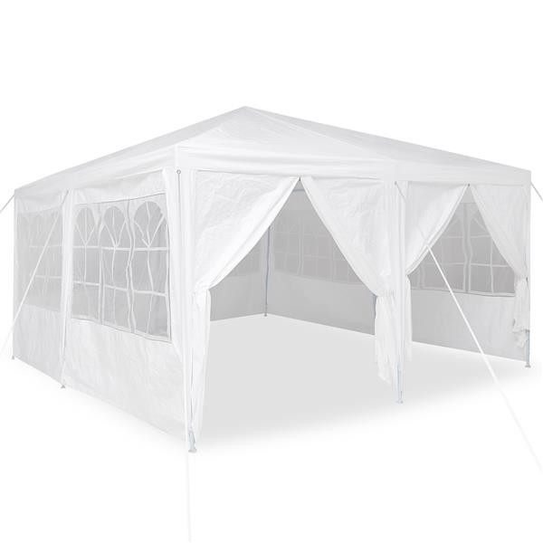 Grote foto vidaxl partytent met 8 zijwanden wit 4x4 m pe tuin en terras overige tuin en terras