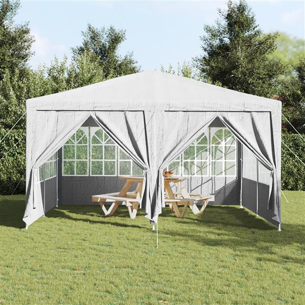 Grote foto vidaxl partytent met 8 zijwanden wit 4x4 m pe tuin en terras overige tuin en terras