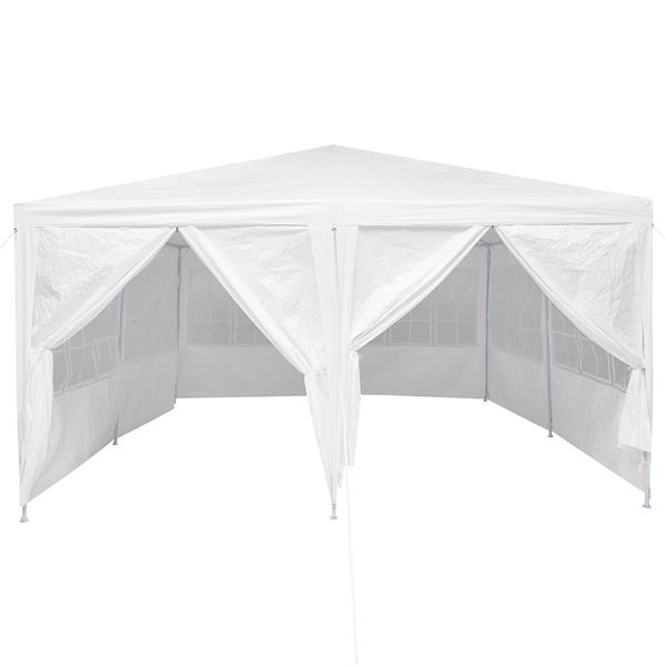 Grote foto vidaxl partytent met 8 zijwanden wit 4x4 m pe tuin en terras overige tuin en terras