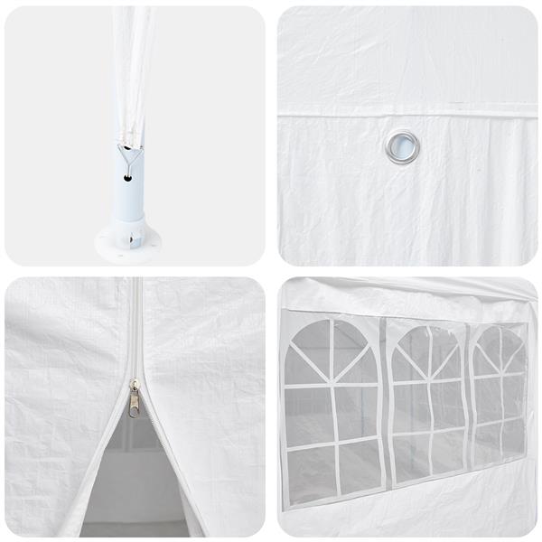 Grote foto vidaxl partytent met 8 zijwanden wit 4x4 m pe tuin en terras overige tuin en terras