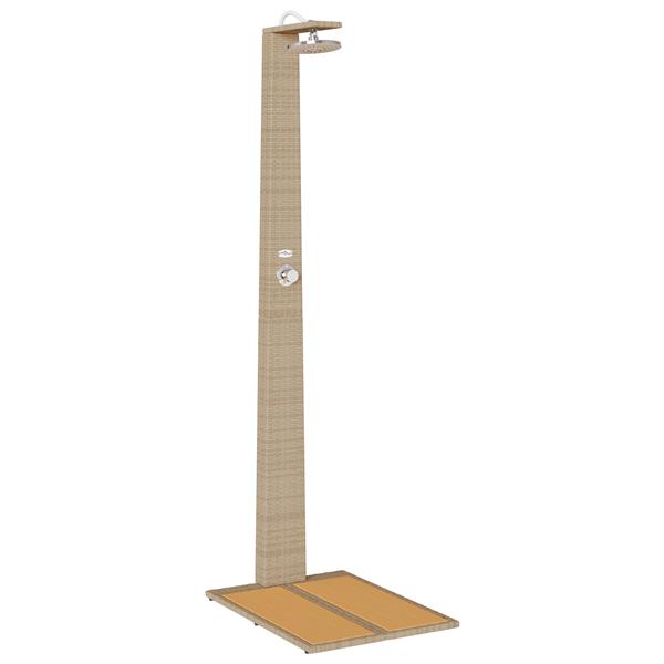 Grote foto vidaxl tuindouche beige 60x80x214 cm poly rattan tuin en terras zwembaden toebehoren