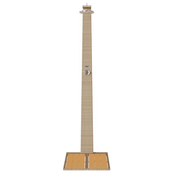 Grote foto vidaxl tuindouche beige 60x80x214 cm poly rattan tuin en terras zwembaden toebehoren