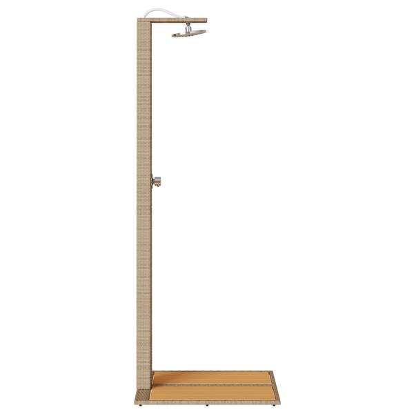 Grote foto vidaxl tuindouche beige 60x80x214 cm poly rattan tuin en terras zwembaden toebehoren
