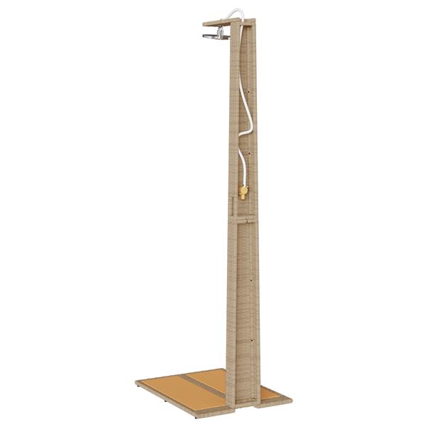 Grote foto vidaxl tuindouche beige 60x80x214 cm poly rattan tuin en terras zwembaden toebehoren