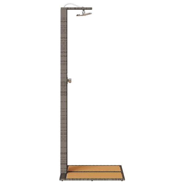 Grote foto vidaxl tuindouche grijs 60x80x214 cm poly riet tuin en terras zwembaden toebehoren