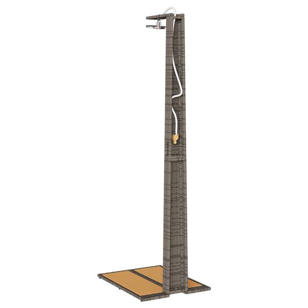 Grote foto vidaxl tuindouche grijs 60x80x214 cm poly riet tuin en terras zwembaden toebehoren
