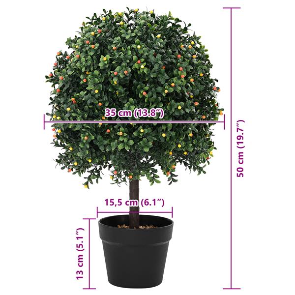 Grote foto vidaxl kunstboom met fruit en pot 35x50 cm groen tuin en terras sierplanten