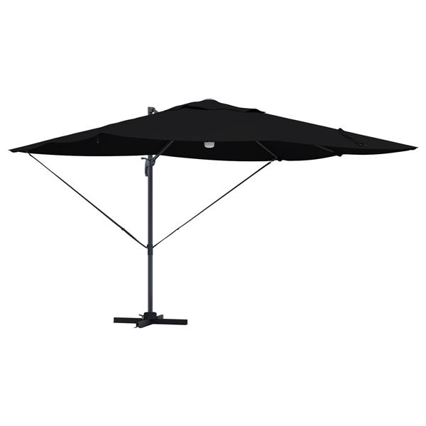 Grote foto vidaxl cantilever roma parasol met led zwart 352x251x265 cm van aluminium tuin en terras overige tuin en terras
