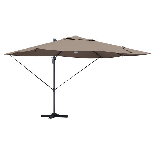 Grote foto vidaxl cantilever roma parasol met leds taupe 352x251x265 cm aluminium tuin en terras overige tuin en terras