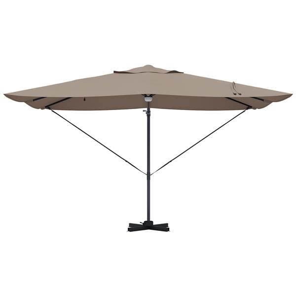Grote foto vidaxl cantilever roma parasol met leds taupe 352x251x265 cm aluminium tuin en terras overige tuin en terras