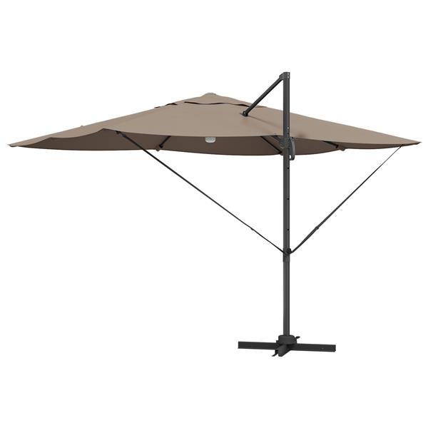 Grote foto vidaxl cantilever roma parasol met leds taupe 352x251x265 cm aluminium tuin en terras overige tuin en terras