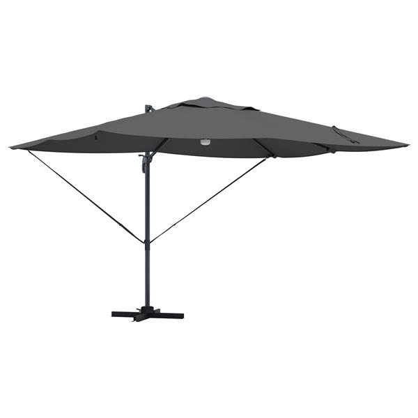 Grote foto vidaxl cantilever roma parasol met led grijs 352x251x265 cm aluminium tuin en terras overige tuin en terras