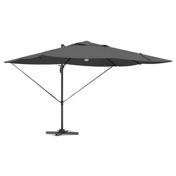 Grote foto vidaxl cantilever roma parasol met led grijs 352x251x265 cm aluminium tuin en terras overige tuin en terras