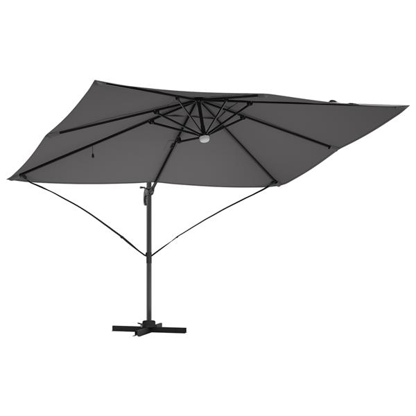Grote foto vidaxl cantilever roma parasol met led grijs 352x251x265 cm aluminium tuin en terras overige tuin en terras