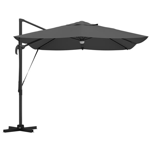 Grote foto vidaxl cantilever roma parasol met led grijs 352x251x265 cm aluminium tuin en terras overige tuin en terras