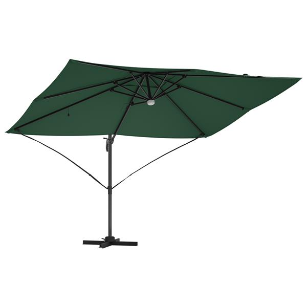 Grote foto vidaxl cantilever roma parasol met led groen 352x251x265 cm aluminium tuin en terras overige tuin en terras